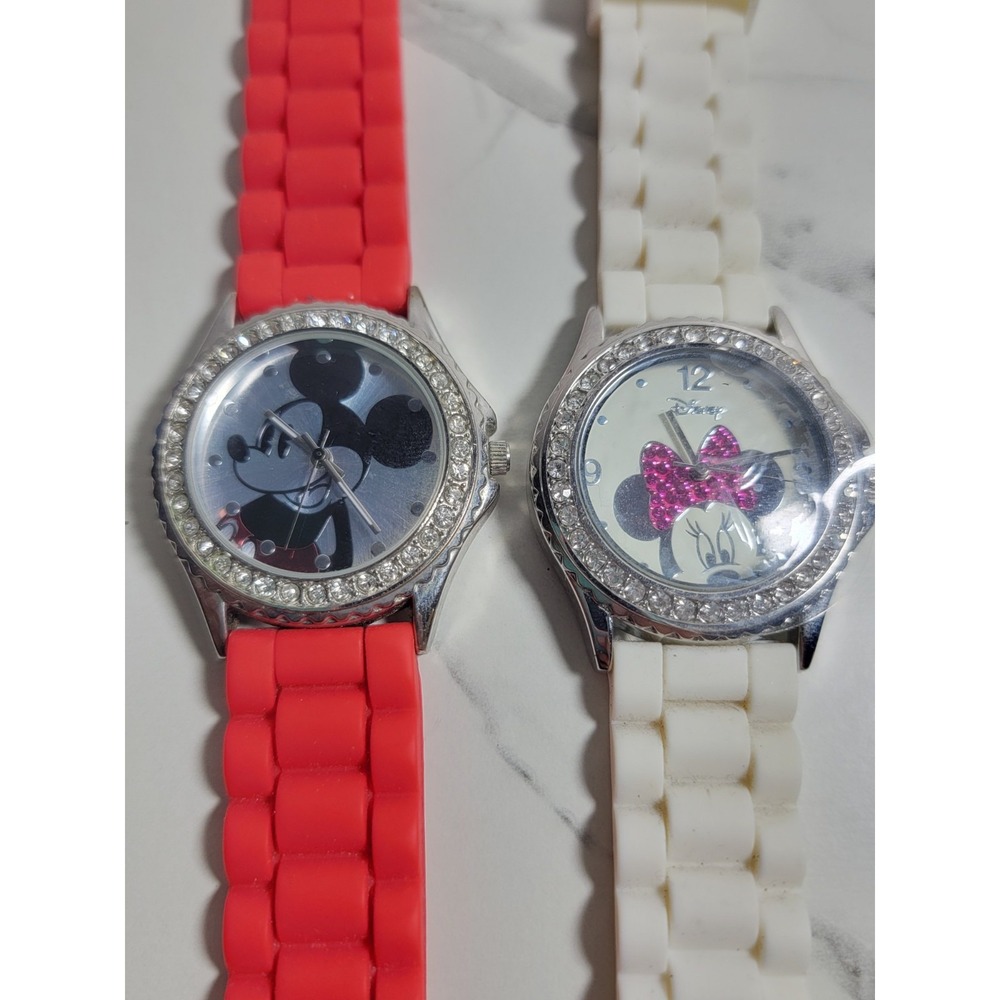 Disney Mickey Mouse & Minnie Mouse His and Hers Watch Set –  Accutime Not Tested